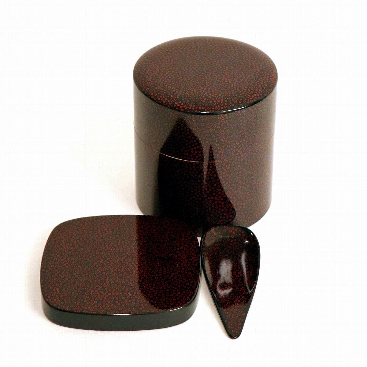 津軽塗（七々子塗）バカ塗り・茶器セット・No.200706-05・梱包サイズ60 
