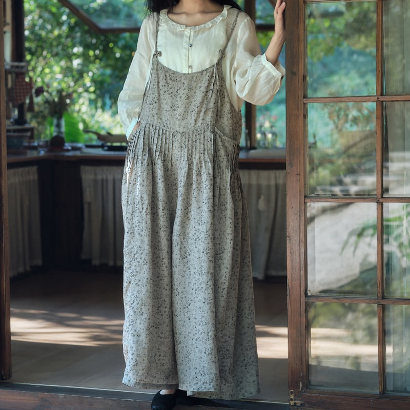 花柄ゆったりワンピース M2065