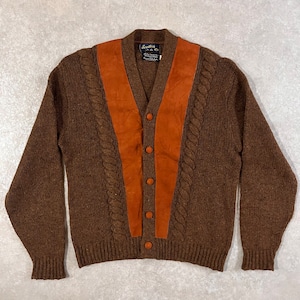 1960~1970s Scottish Isle Wool Cardigan L H854