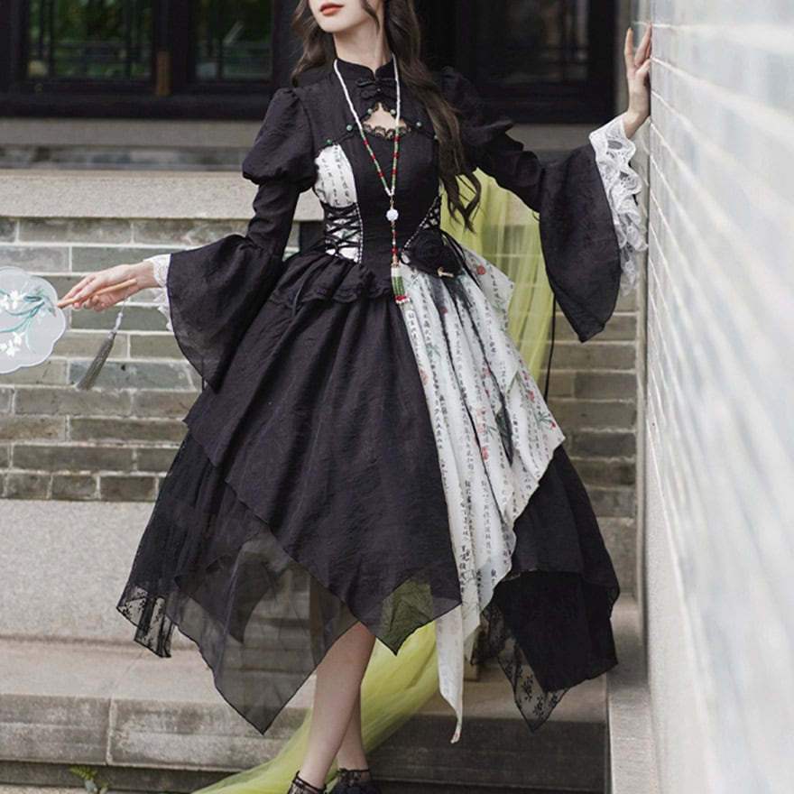 SEASONZ 姫袖 付け袖 アームカバー フレアスリーブ レース 中華