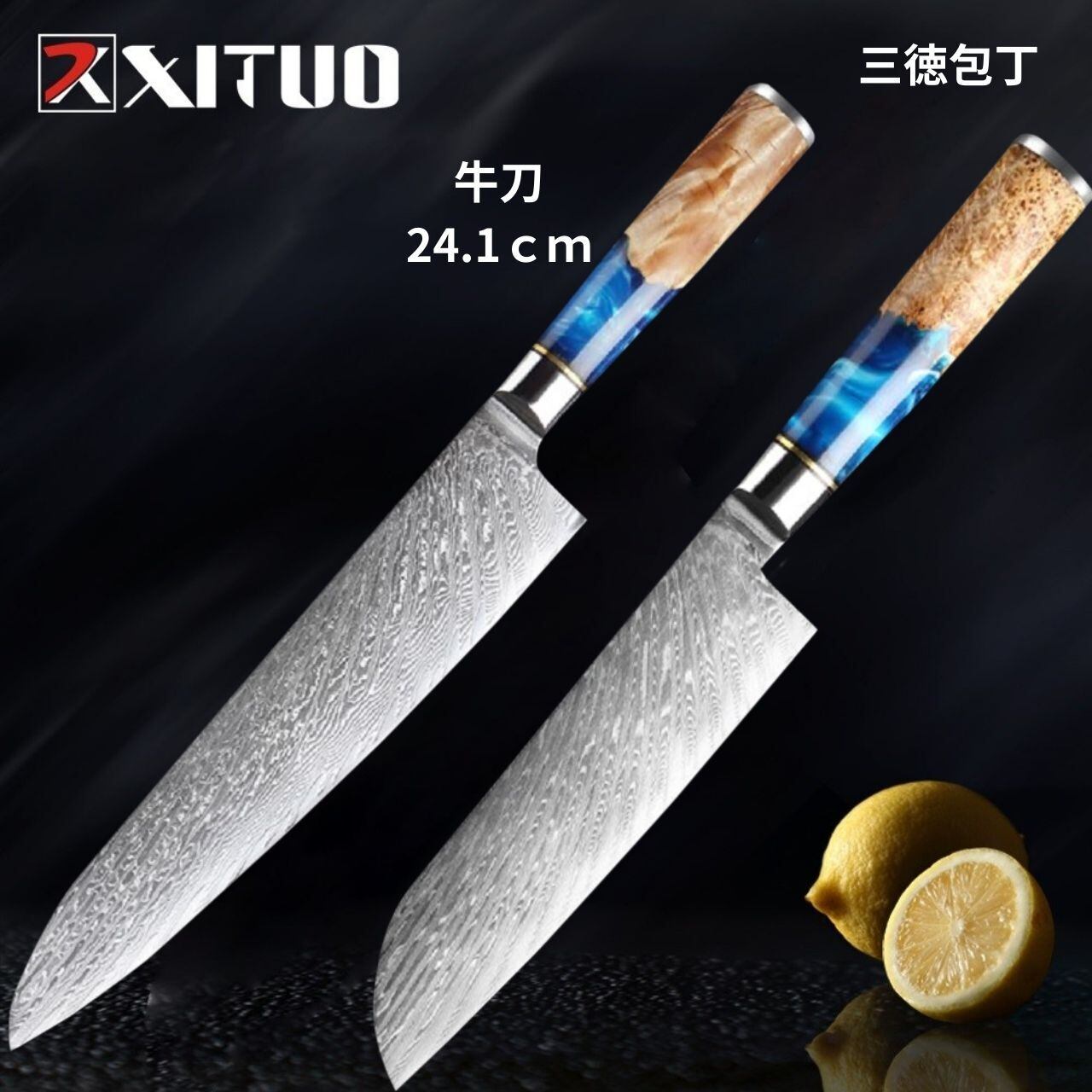 VG10 67層ダマスカス レジン柄牛刀 24cm