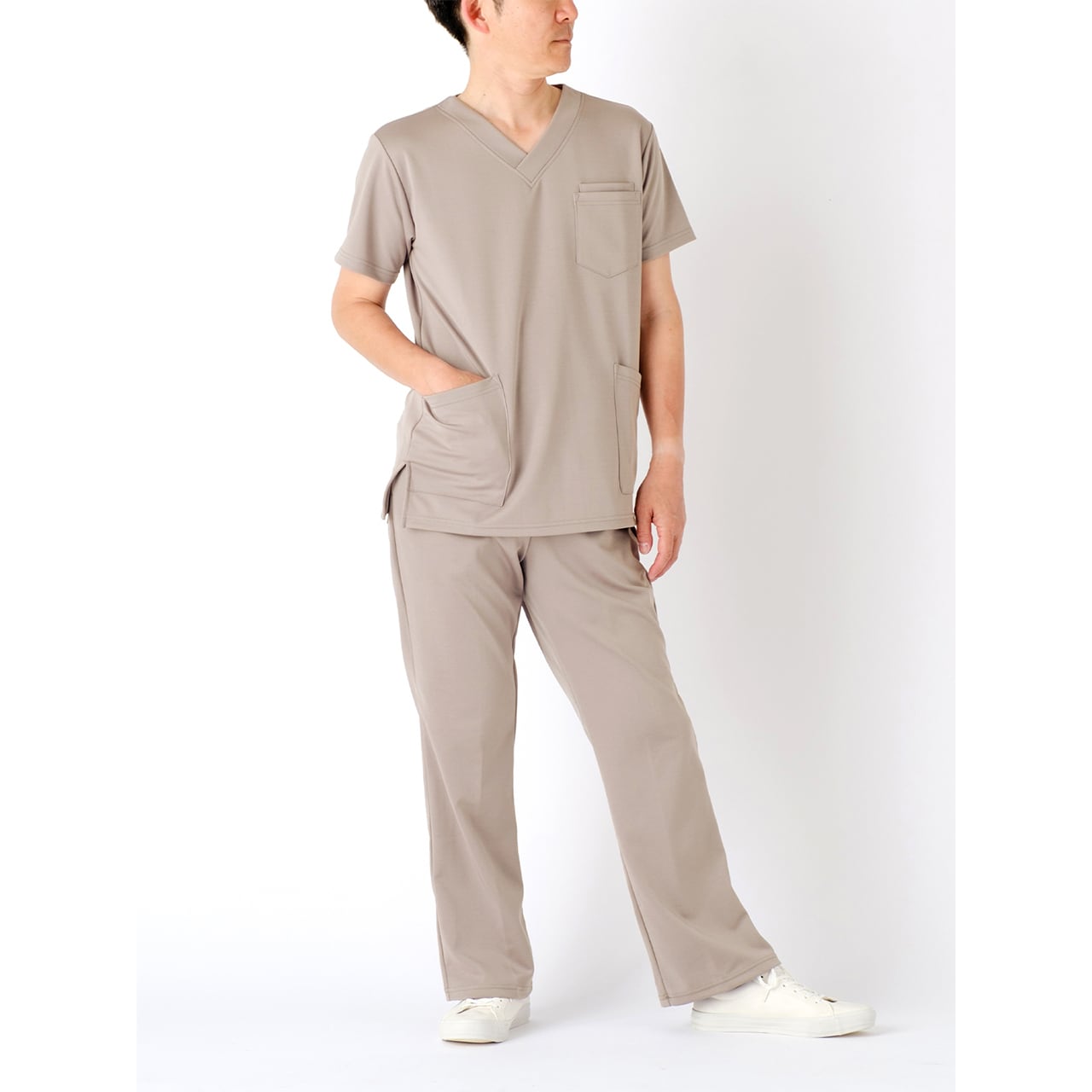 F-9601【サンドベージュ】超ストレッチスクラブパンツ | 【公式通販