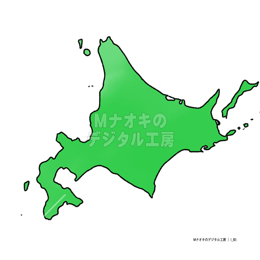 少しゆるい北海道地図　 Slightly loose map of Hokkaido
