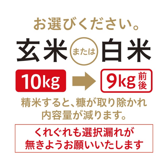 キヌヒカリ 農家直売・特別栽培米 玄米10kgまたは白米9kg〈1週間以内で