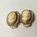 Vintage Shell Cameo 800 Silver Earrings