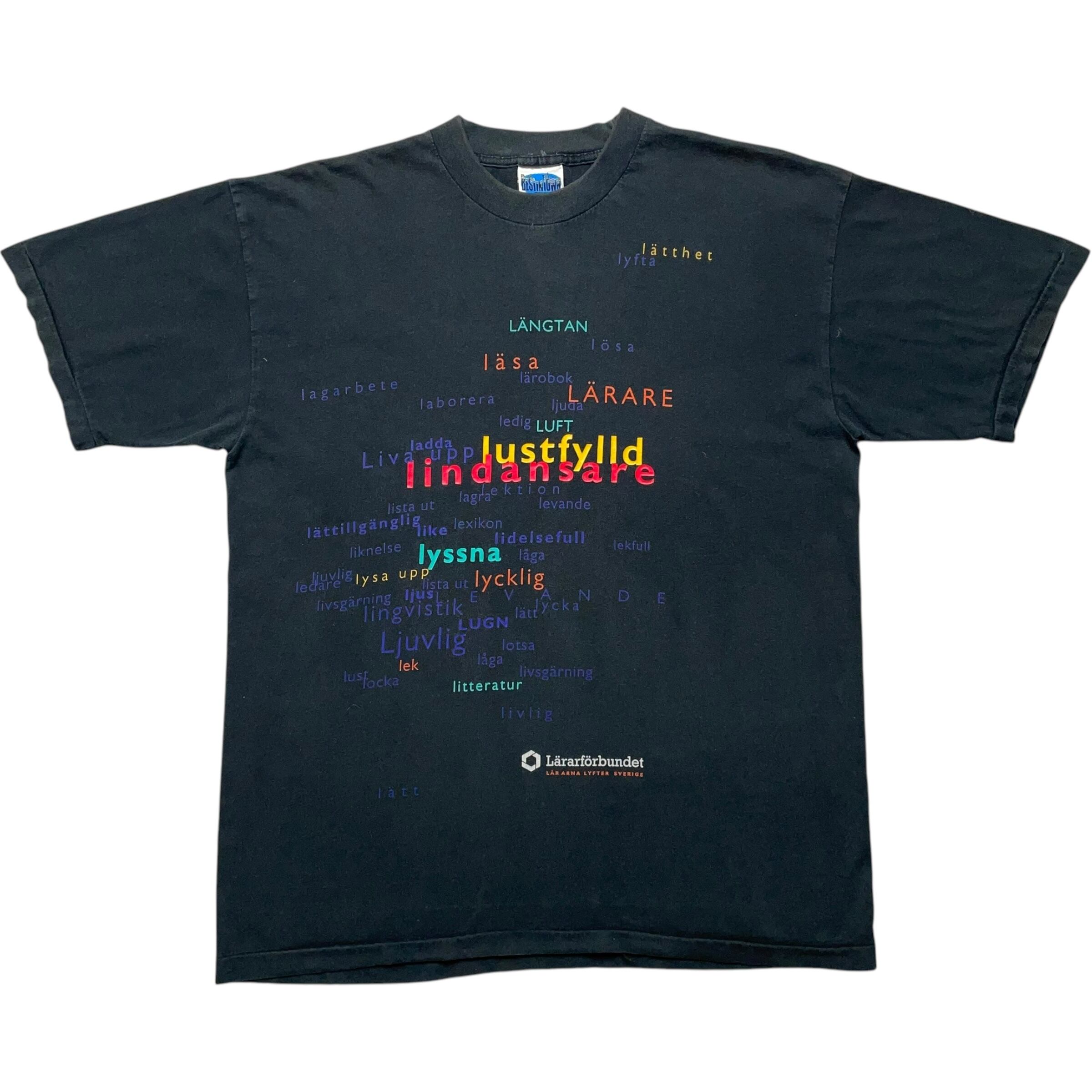 《L》 BESTIN TOWN Tシャツ プリント シングルステッチ ブラック 90年代 vintage no.6614