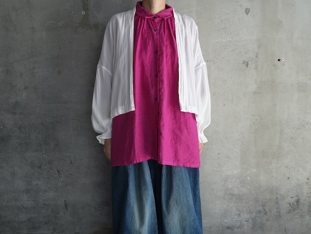 NO CONTROL AIR High Twisted Polyester Split Yarn Cardigan white