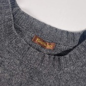 カシミヤ100% Fleur Valery フルールヴァレリー 斜めケーブル編み ニット ベスト L /グレー系 レディース