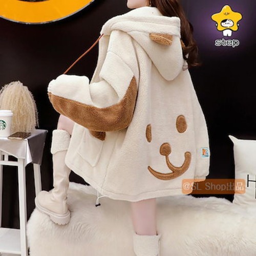 パーカー レディース トップス 冬 厚手 防寒 暖かい 長袖 ジップアップ フリース スウェット トレーナー アウター コート 可愛い おしゃれ カジュアル