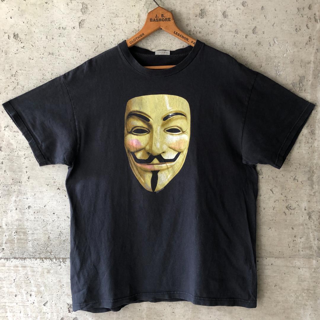 ヴィンテージ　Vフォー・ヴェンデッタ　ムービー　映画　00s 古着　Tシャツ　黒 DF87】 Tシャツ 映画 ムービーT Vフォー・ヴェンデッタ 00s