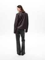 Slight Vogue Asymmetric Strap Leather Jacket