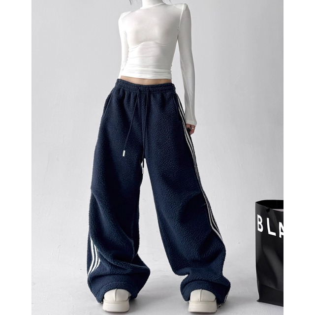 サイドライン ワイド ボア パンツ ◆5col L00131