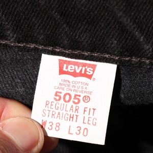 極美品 38×30 USA 96年 Levi’s 505 サルファー ブラック デニムパンツ