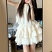 ノースリーブティアードシャギーワンピ ・78473