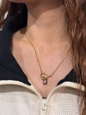 courrèges/ vintage gold × silver heart necklace.
