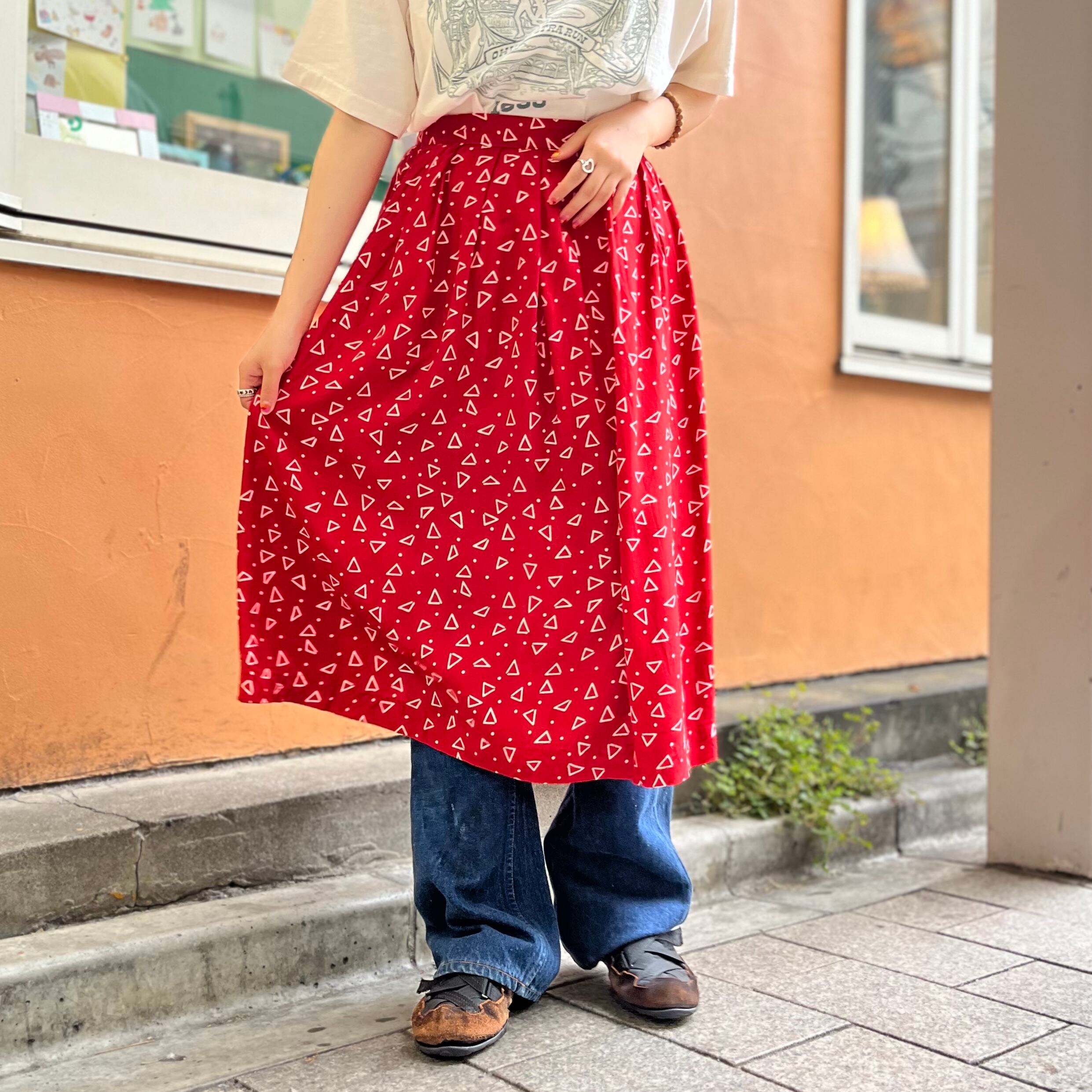 送料お得 古着 ビンテージ 70s USA レーヨン スカート モロッカン