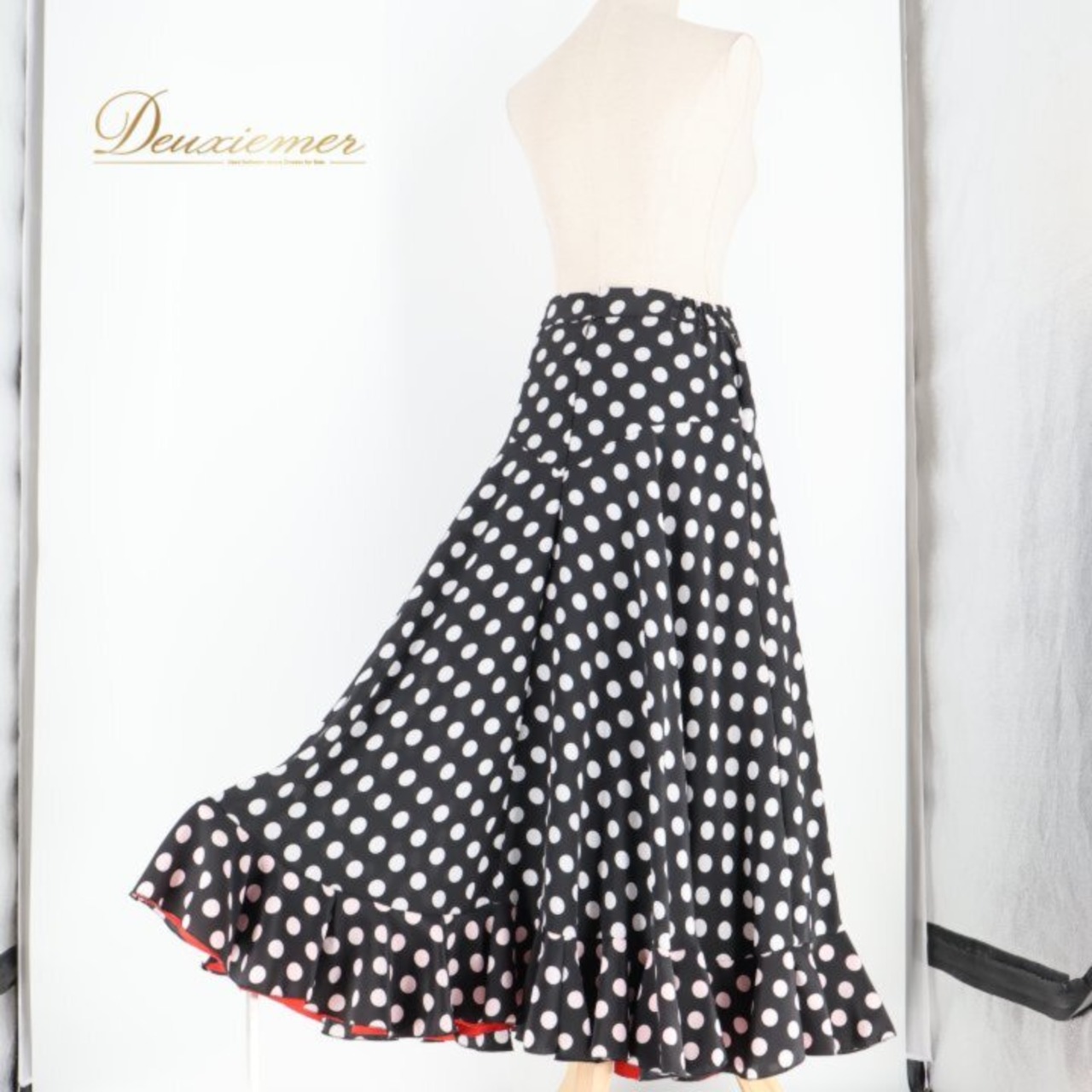 フラメンコ 衣装 ファルダ スカート ブラック系 ホワイト系 レッド系 プリマブティック prima boutique 黒 白 赤 水玉 ドット パーティ 発表会 ダンス レッスン 練習着 フラメンコ用スカート ドット柄 ファッション かわいい ダンス衣装 ステージ衣装 発表会衣装 レッスン着