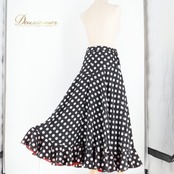 フラメンコ 衣装 ファルダ スカート ブラック系 ホワイト系 レッド系 プリマブティック prima boutique 黒 白 赤 水玉 ドット パーティ 発表会 ダンス レッスン 練習着 フラメンコ用スカート ドット柄 ファッション かわいい ダンス衣装 ステージ衣装 発表会衣装 レッスン着