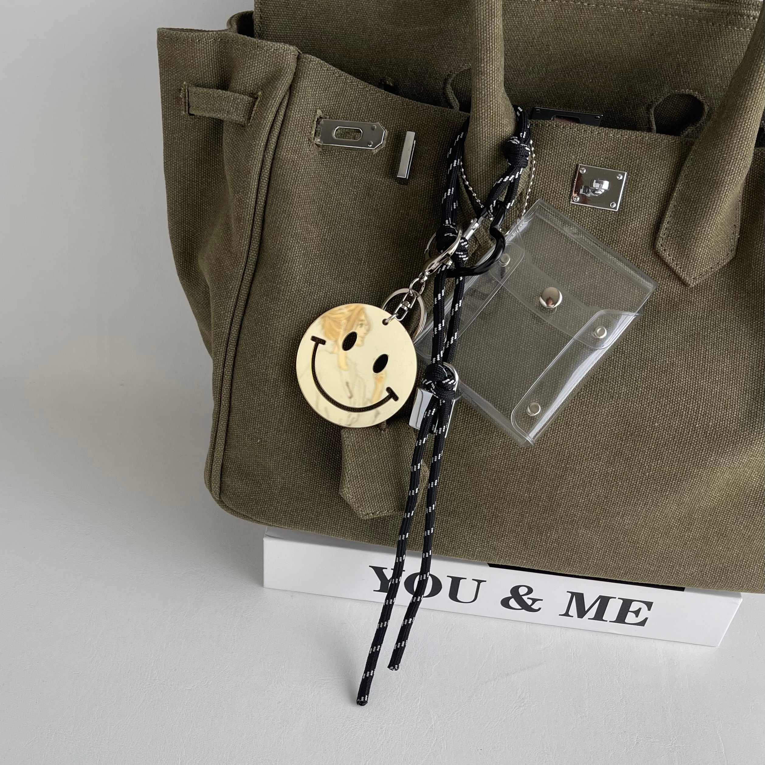 KANAGU Army BAG / mirror smile & mini case charm | meong blue