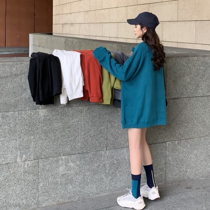 セーターの女性2020年春と秋ルーズ長袖ネットレッドトップ怠惰なスタイルの学生カジュアルジャケット潮 1号婦人41607090610