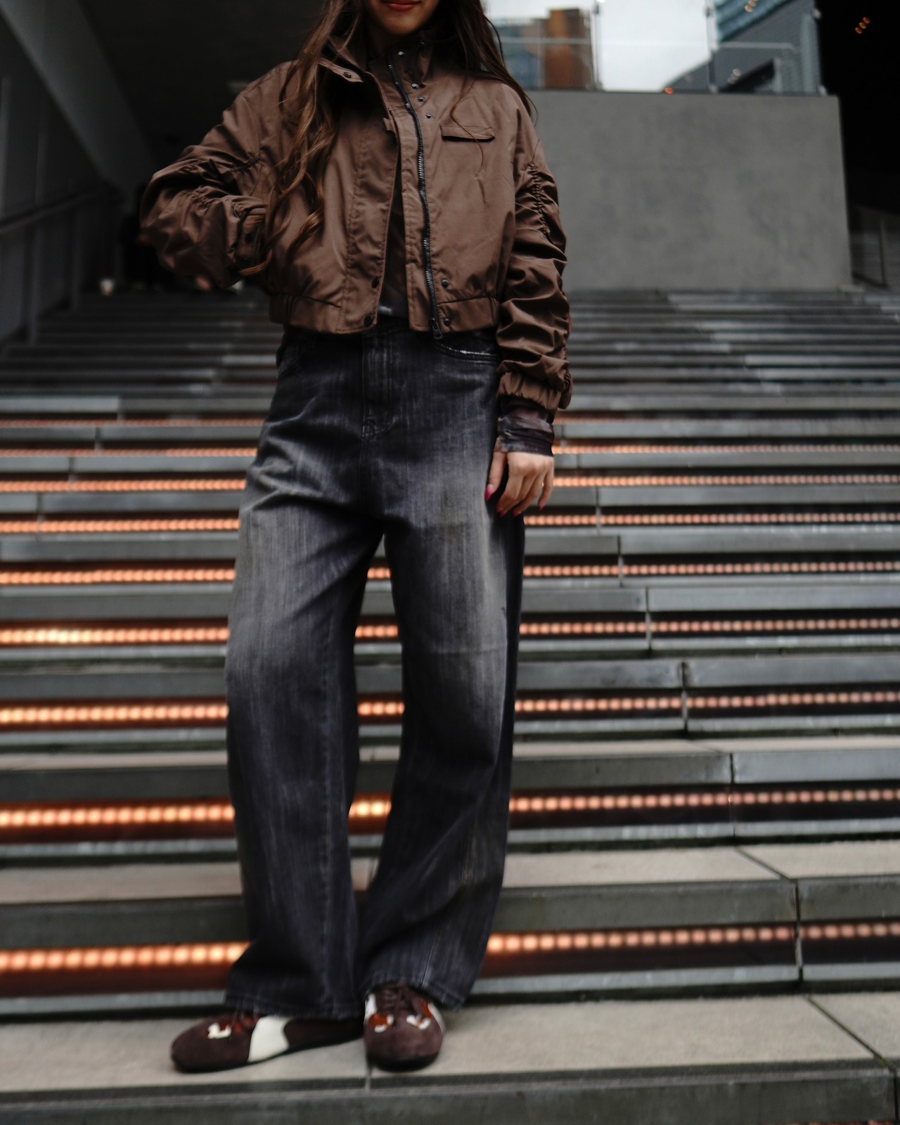 double shirring blouson JK／brown