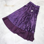 社交ダンス 衣装 スタンダード 上下セット セットアップ パーティ衣装 女性用 レディース オールシーズン 紫 パープル系 ACROSS ラインストーン 伸縮性 発表会 ダンスレッスン おしゃれ 体型カバー ラインストーン付き スカート フレアスカート