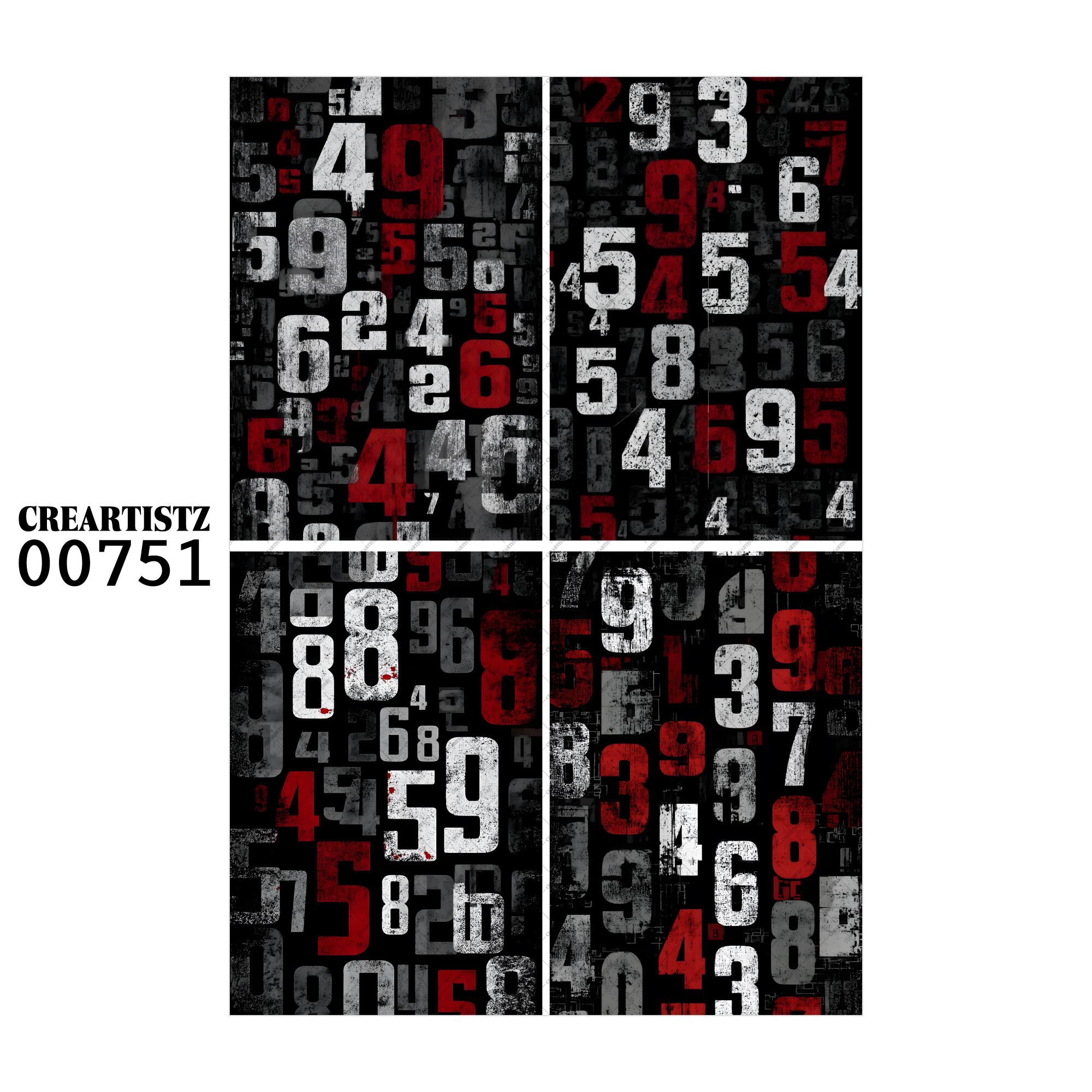 00751 背景 コラージュ素材 オリジナル 12枚セット (4種類×3枚) ペーパー/ステッカー CREARTISTZ