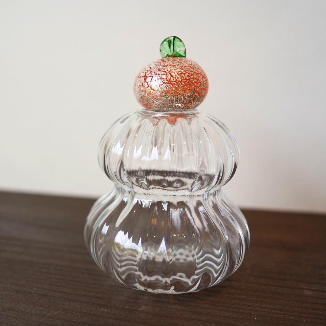 秋友伸隆 Glass Studio Cullet】太閤鏡餅 風雅(小) | 花紫