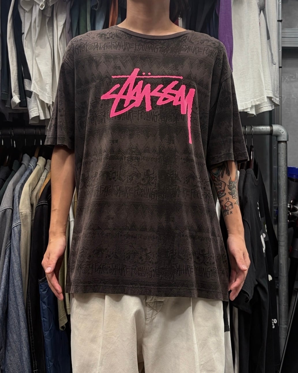 00's old stussy × RESONATE GOOD ENOUGH Tom Tom Tee “総柄
