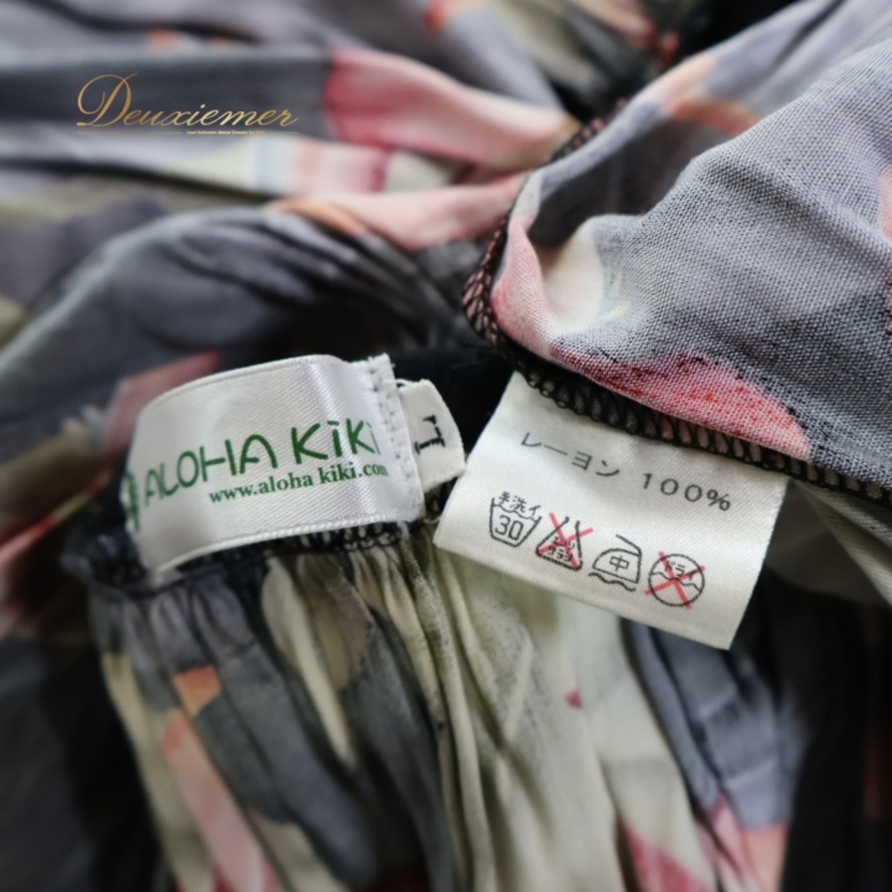 フラダンス 衣装 ワンピース ドレス ブラック系 ALOHA KIKI フラ ダンス チューブトップ 黒 赤 緑 リーフ柄 ハワイアン アロハ 華やか かわいい 日本製 レッド系 グリーン系