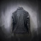 TOUR RECORD 脇レザーリブジャケット シープレザー(羊) メンズ ブラック Lサイズ