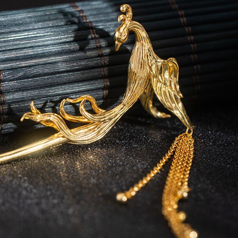 鳳凰モチーフのかんざし - 羽ばたく姿は希望と新たな始まりを示す K168