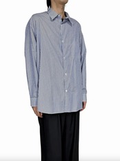 【Graphpaper】Broad Stripe L/S Oversized Regular Collar Shirt