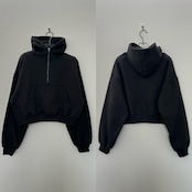 裏起毛ハーフZIPショート丈PK/チャコール