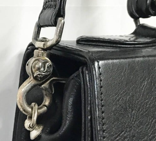 chrome hearts黒レザー ハンドバッグ チェーンストラップ Chrome Hearts - クロムハーツ GROW UP ストラップ付2WAYレザー