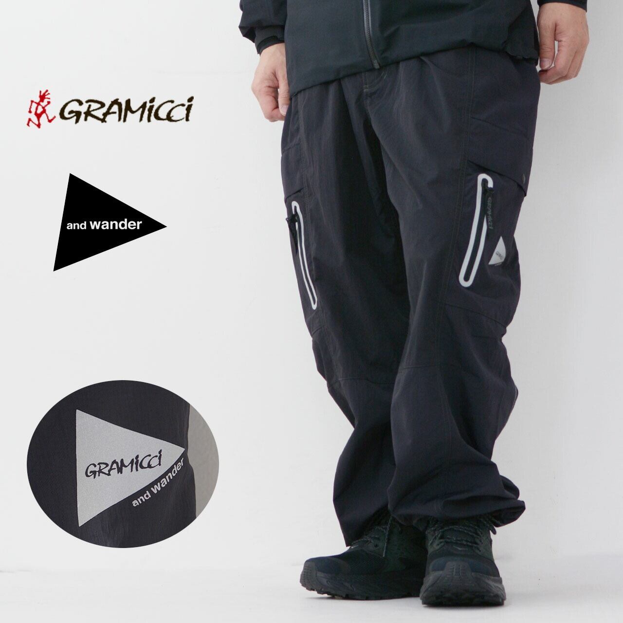GRAMICCI×and wander [グラミチ×アンドワンダー] PATCHWORK WIND PANT 