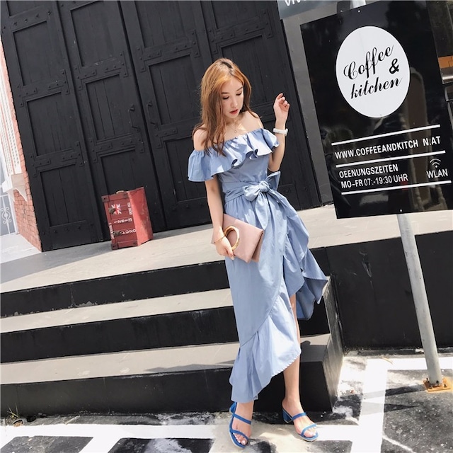 オフショルダーワンピース フレア フリル 不規則 前が短い後ろが長い Lavy 秋 冬 レディースアパレル Kosy オフショルダーワンピース フレア フリル 不規則 前が短い後ろが長い Lavy 秋 冬 レディースアパレル Kosy