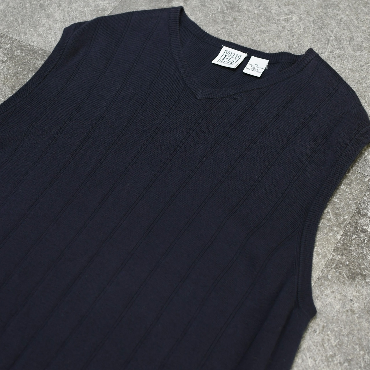 dark navy cotton knit vest