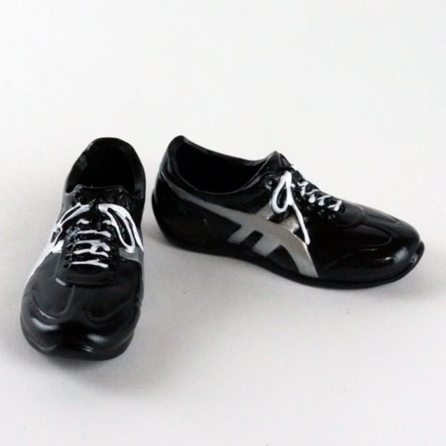 ドール靴 1/6 男性用 ランニングシューズ 黒 F12 - メイン画像