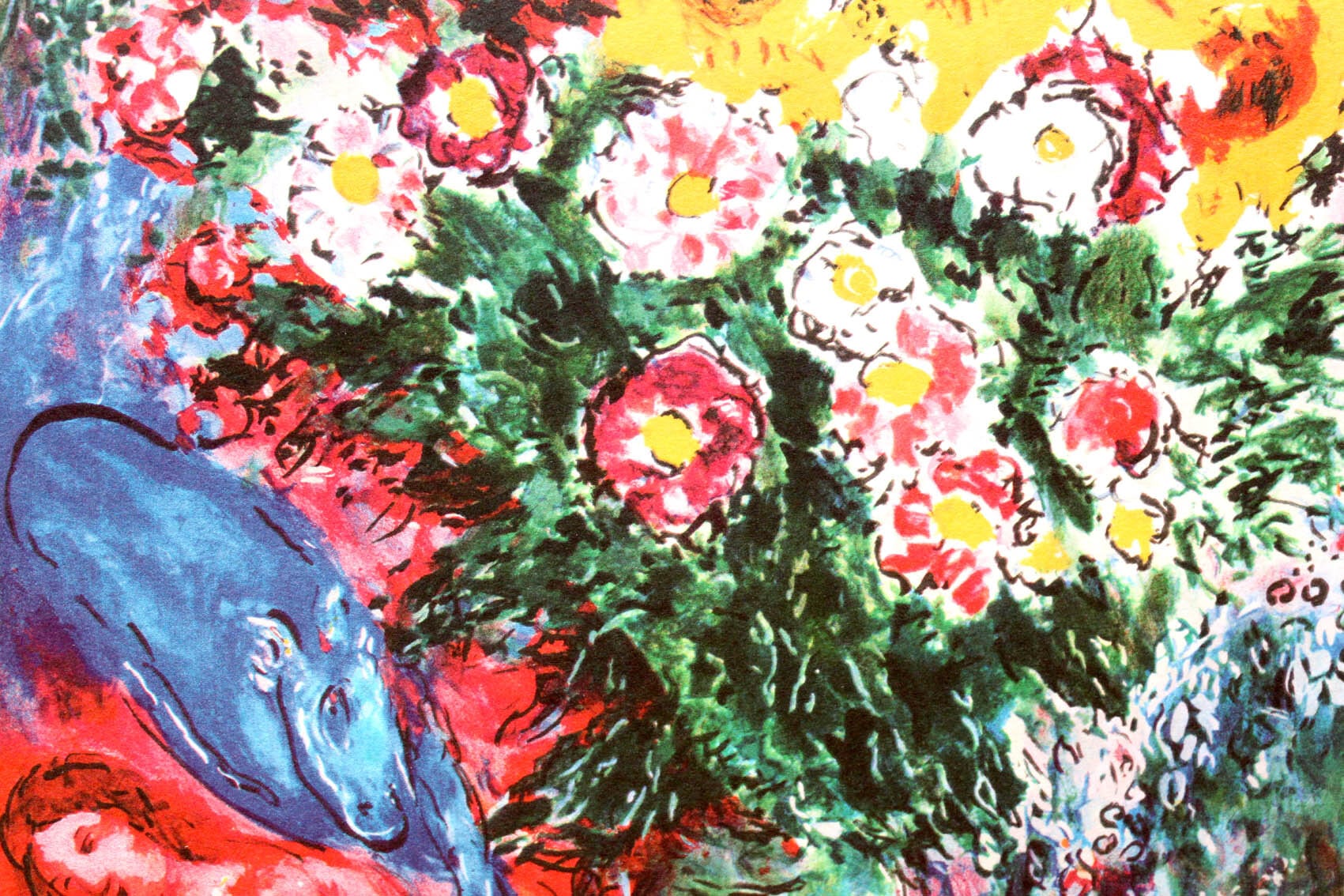 マルク・シャガール絵画「憂い」作品証明書・展示用フック・限定375部エディション付複製画ジークレ