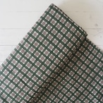 ブロックプリント生地【50cm単位】インド綿 チェック柄 グリーン×グレージュ #40610-GR1