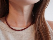 【 WAVE 】red agate × goldfilled ball necklace