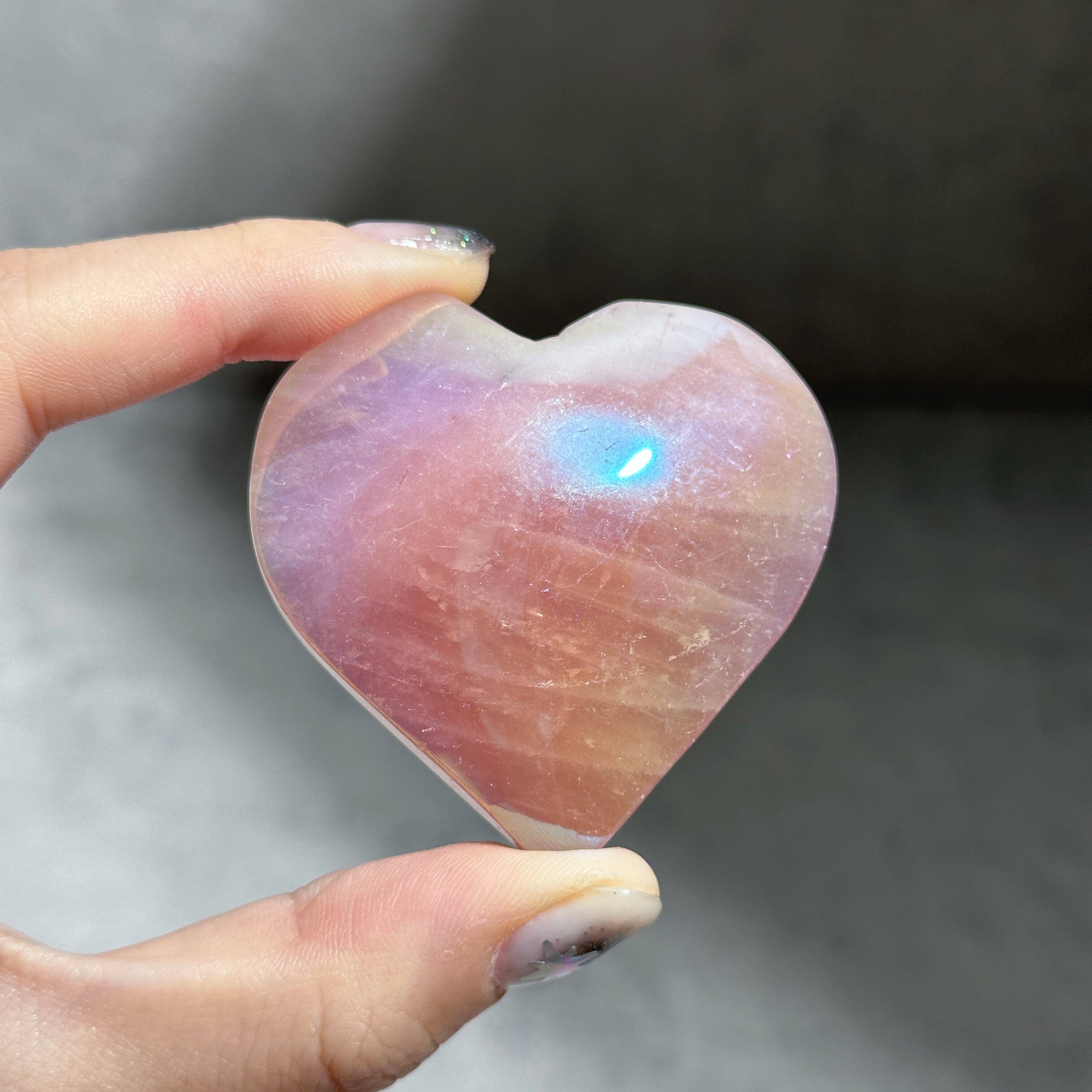 エンジェルオーラローズクォーツ ハート41♡Angel Aura Rose Quartz♡天然石・鉱物・パワーストーン
