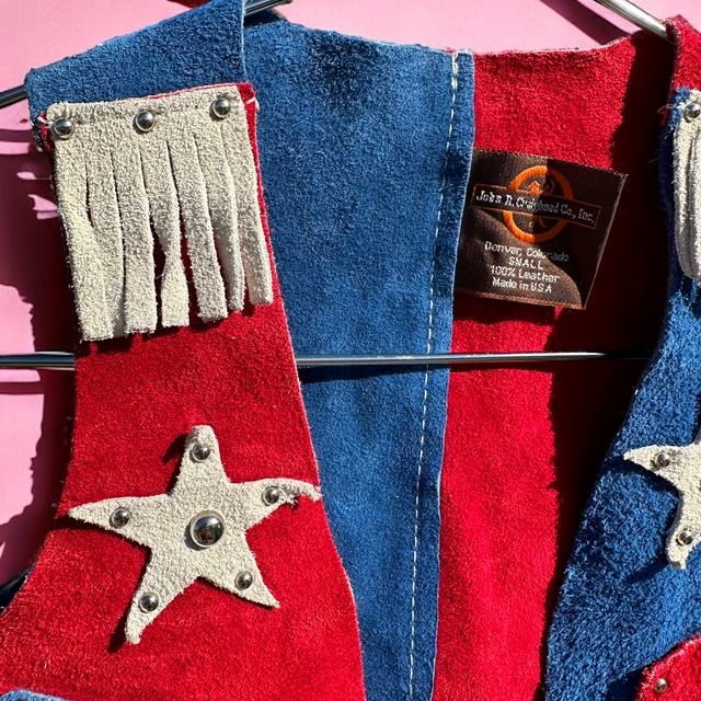 【KIDS】made in usa western leather vest size:1歳前後〜2歳前後