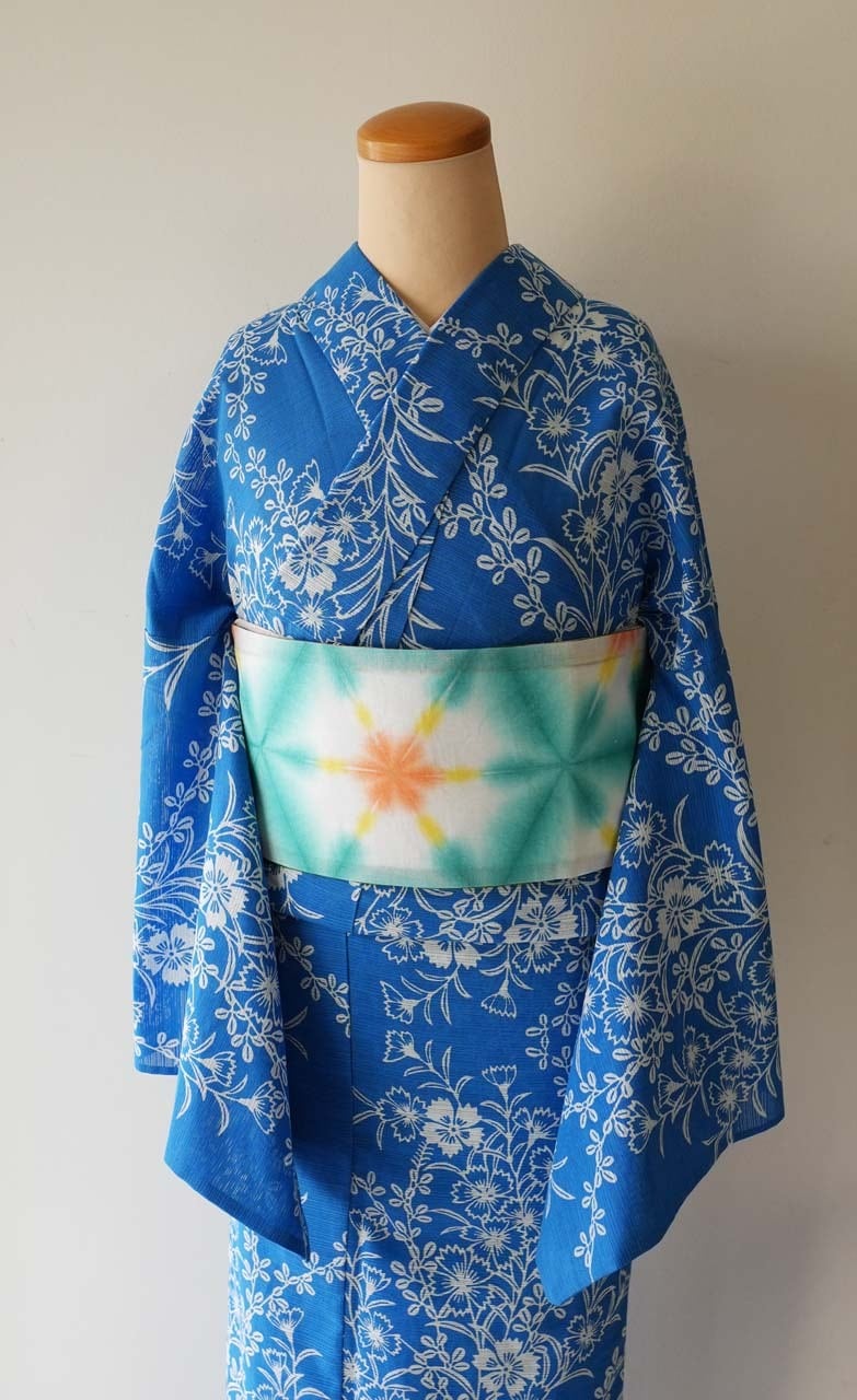 京都 藤井絞・半幅帯】雪花絞り×バブル リバーシブル 半幅帯 | 大山