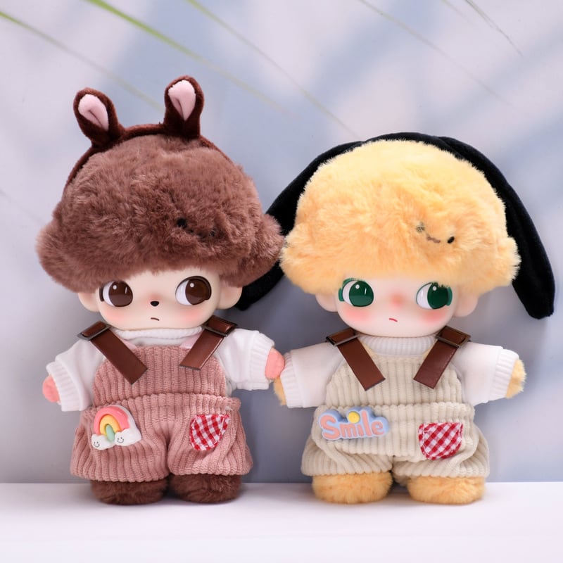 DIMOO ぬいぐるみ 2体セット DIMOO ぬいぐるみ用 ふわふわ サロペット＋ホワイトTシャツ 衣装 2点