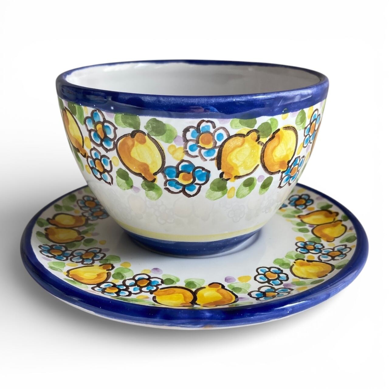 カップ＆ソーサー TAZ027 マヨリカ焼き イタリア陶器 レモン柄 ティー