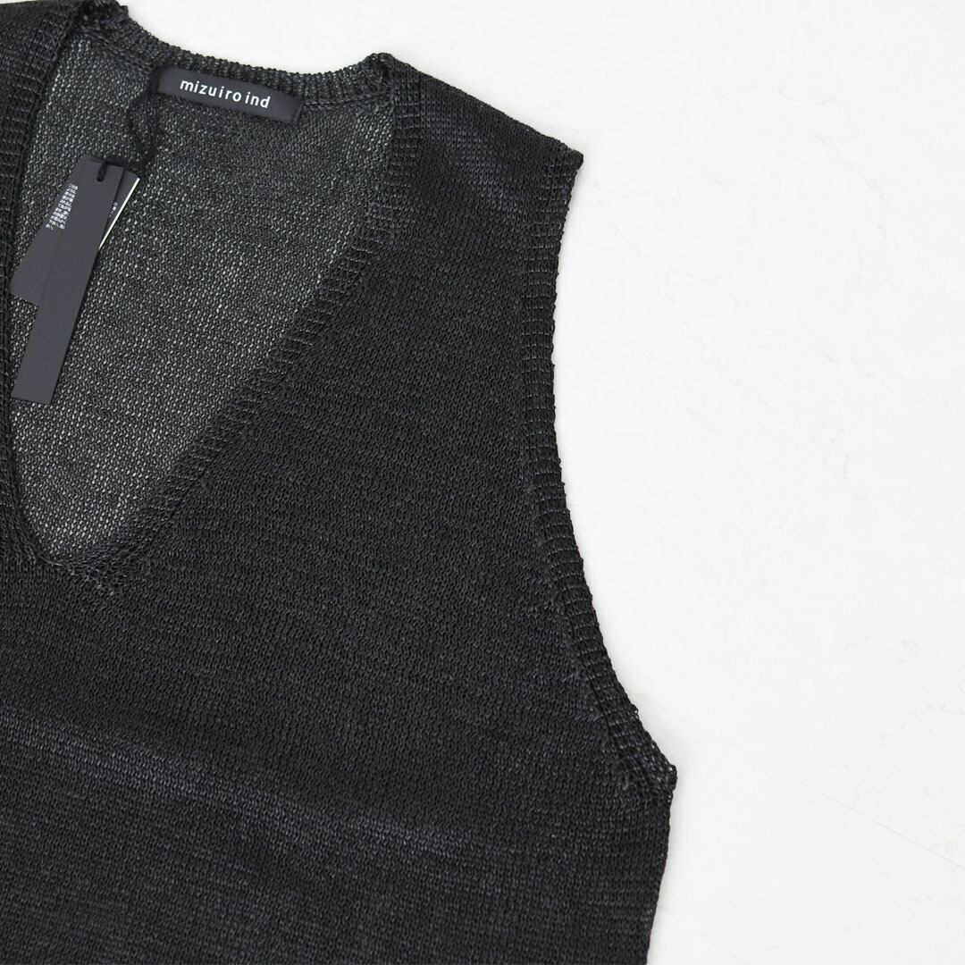 【美品】ミズイロインド Vネックニット ワイドシルエット ウール混 洗える mizuiro ind Vネックワイドプルオーバー｜ MARcourt ONLINE STORE