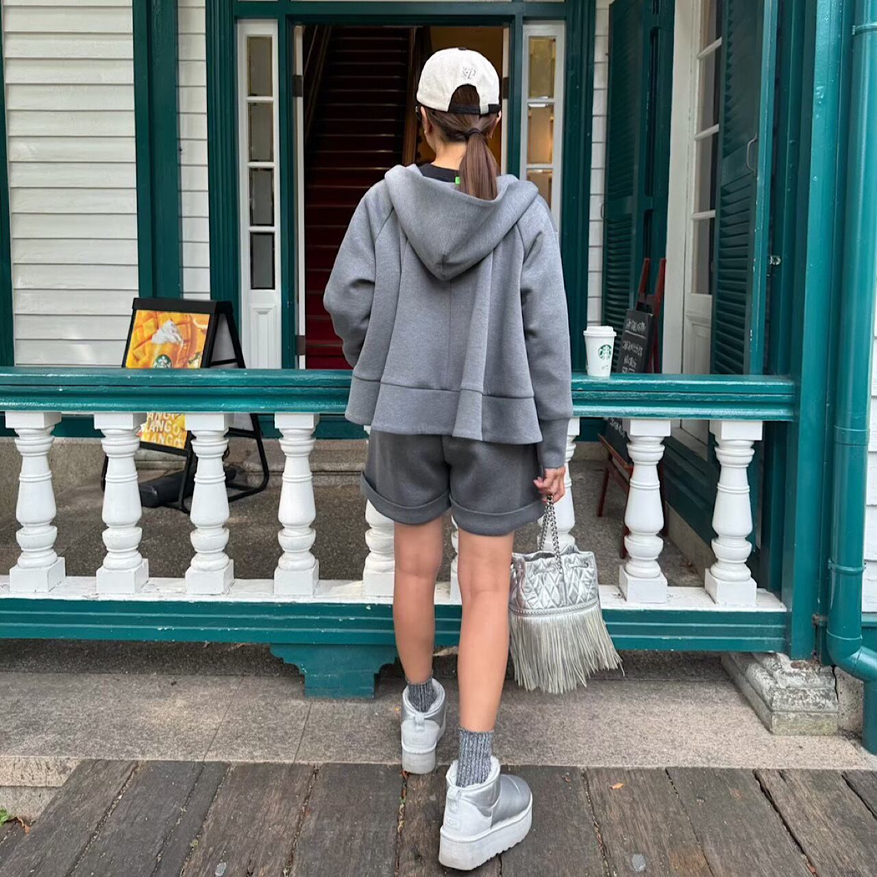 ボンディングショートパンツ(グレー) | LINKABLE