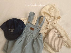 【valu bebe】パンプキンデニムサロペスーツ ライトデニム 70~80cm 24101411